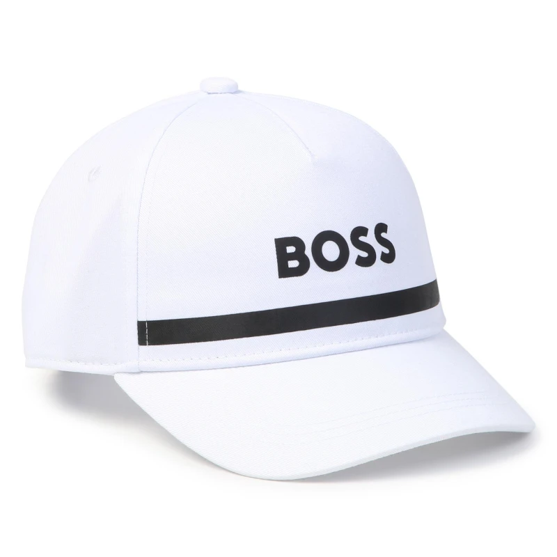 Image of Boss Logo Print Cap Junior Boys - White White Infant