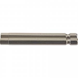 Image of Draper Hex Screwdriver Bit Hex 6mm 75mm Pack of 2