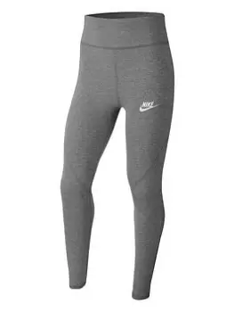 Image of Nike Girls NSW Favorites GX High Waist Legging - Grey/White, Size M