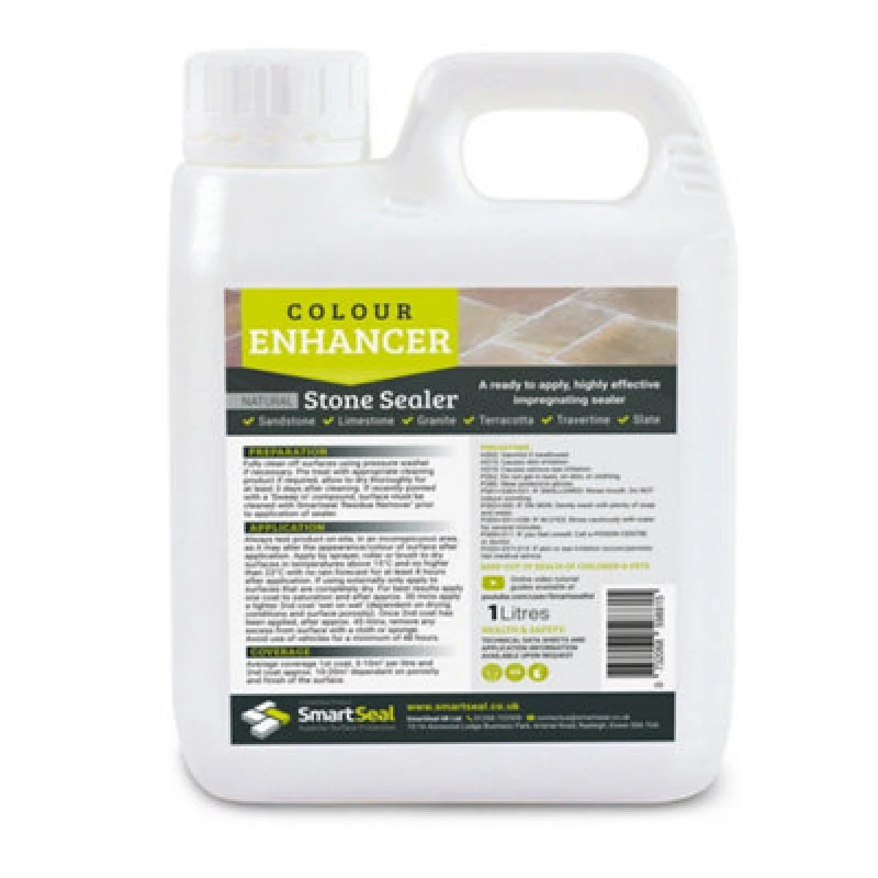 Image of Smartseal Natural Stone Sealer, Colour Enhancer, Suitable For Sandstone, Limestone, Slate & More, 1L, Clear 5.061E+12