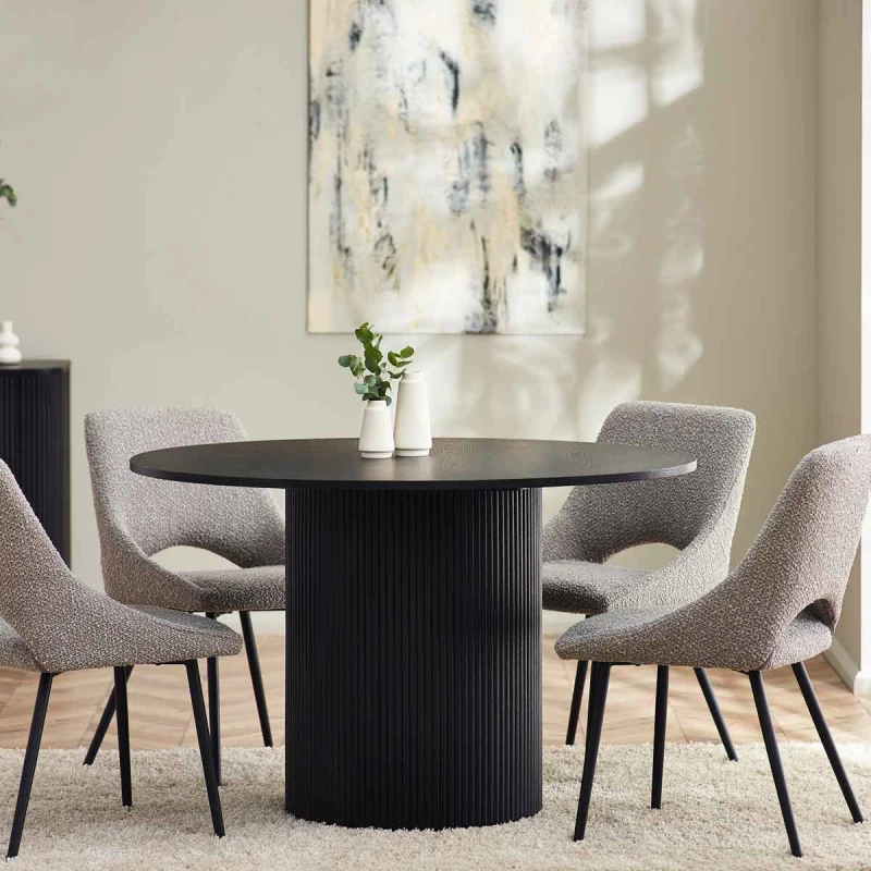 Image of Julian Bowen Louis 120cm Black Ash Dining Table
