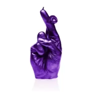Image of Hand CRS Fingers Crossed Candle &ndash; Violet Metallic