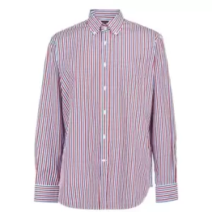 Image of Paul And Shark Stripe Long Sleeve Shirt - Red