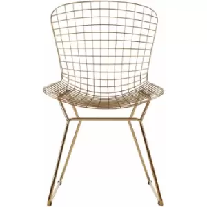 Image of District Gold Metal Grid Frame Wire Chair - Premier Housewares