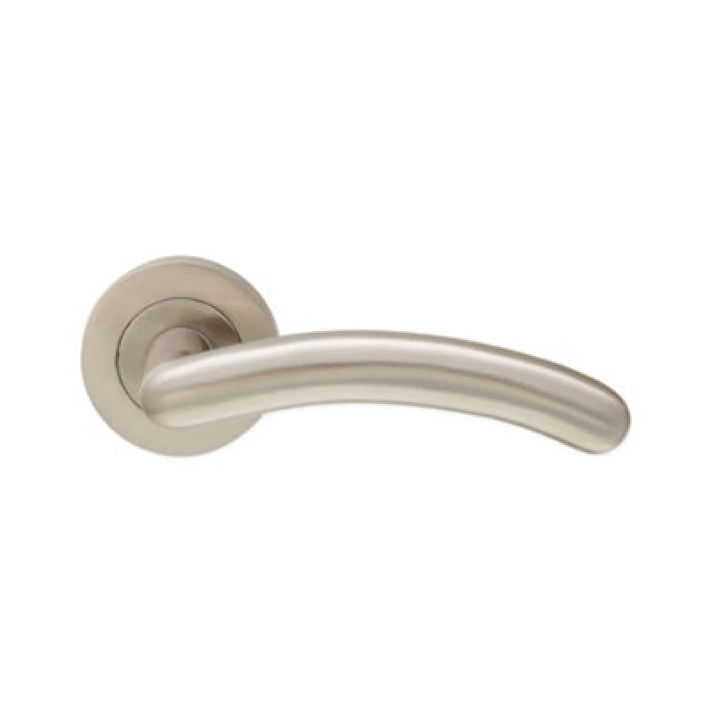 Image of Spira Brass Taurus Lever Door Handle Satin Nickel