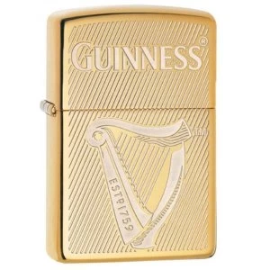 Image of Zippo Guinness Harp High Polish Brass Windproof Lighter