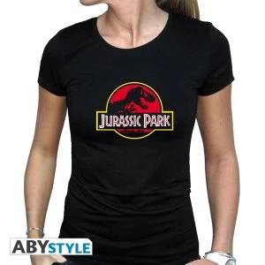 Image of Jurassic Park - Logo Women'S Medium T-Shirt - Black