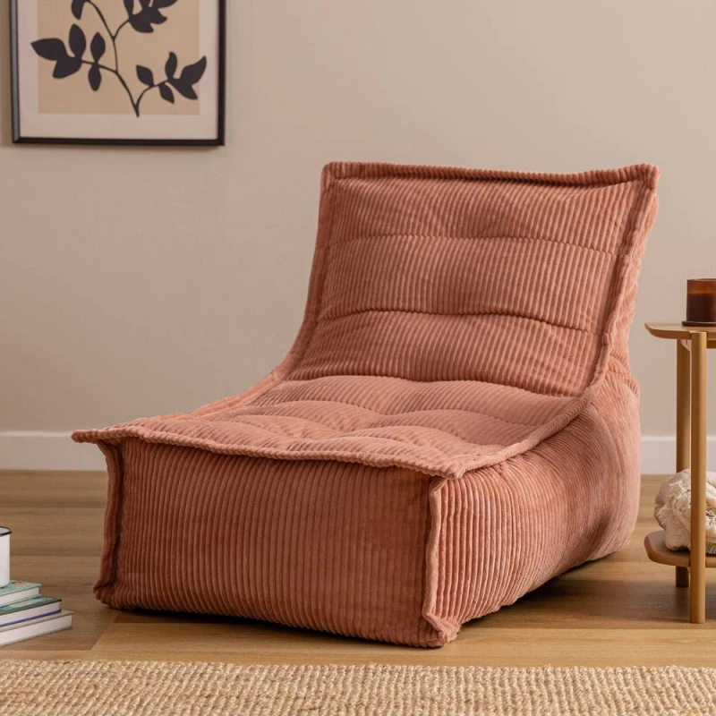 Image of icon Scandi Jumbo Corduroy Bean Bag Lounger in Dusty Pink Size: Medium Dusty Pink Unisex Medium