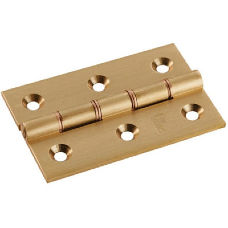 Image of Loops PAIR 76 x 50 x 2.5mm Brass Washered Butt Hinge Satin Brass Internal Door Metallics