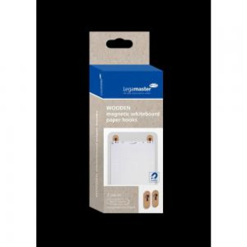 Image of Legamaster WOODEN Whiteboard Paper Hook Magnetic 2pcs 34554J GJQ34554J