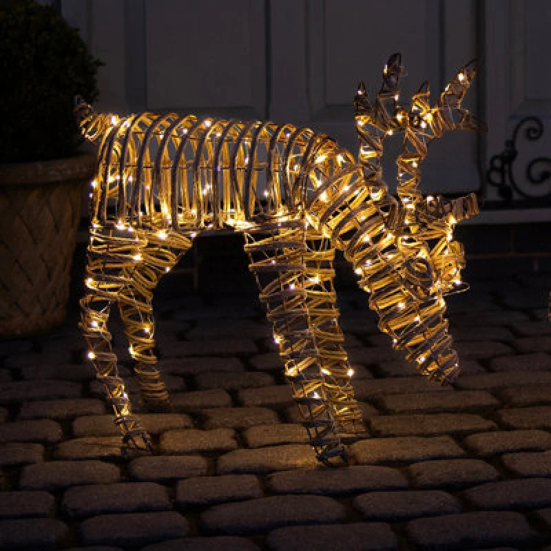 Image of Charles Bentley Small Rattan Light Up Reindeer