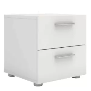 Image of Pepe 2 Drawer Bedside Table, white