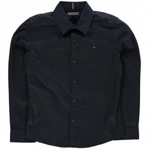 Image of Tommy Hilfiger Junior Boys Long Sleeve Poplin Shirt - Navy