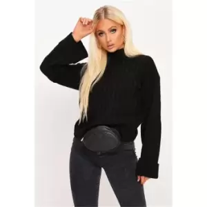 Image of I Saw It First Black Turn Up Cuff Jumper - Black