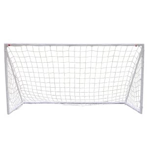 Image of Charles Bentley Plastic Portable White Football Goal Inc Net -8ft X 4ft