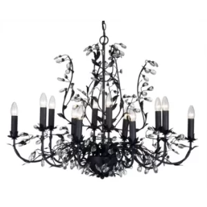 Image of Michelan 12 Light Multi Arm Chandeliers Black