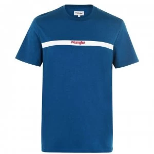 Image of Wrangler Stripe Logo T-Shirt - Ink Blue