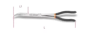 Image of Beta Tools 1009L/DP Extra-Long Curved Double 45˚ Swivel Nose Pliers 010090059