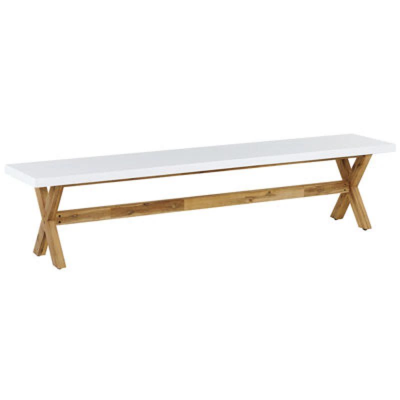 Image of Beliani Garden Bench Olbia 200 Cm Concrete White