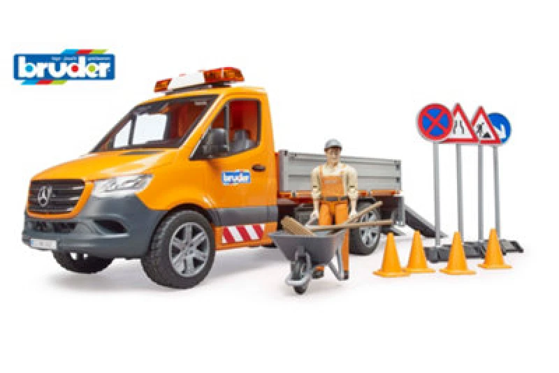 Image of Bruder 1:16 MB Sprinter Municipal with driver, L+S Module & access in Orange Size: 1 Pack Orange Unisex 1 Pack