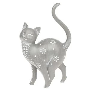 Image of Country Grey Cat Standing Right Ornament