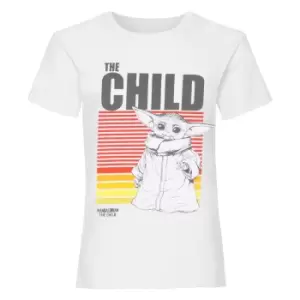 Image of Star Wars: The Mandalorian Girls The Child Mono Sketch T-Shirt (5-6 Years) (White)