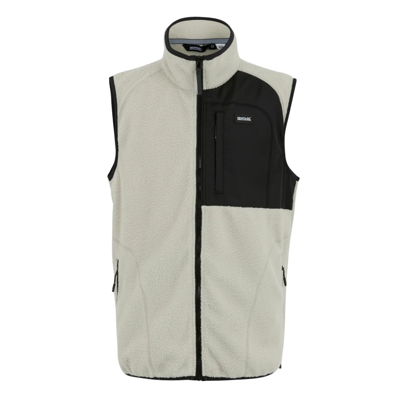 Image of Regatta Regatta Men Frankie Borg Full-Zip Gilet Bodywarmer in Cream Size: 3X-Large Cream XXXL Male 5063516104988