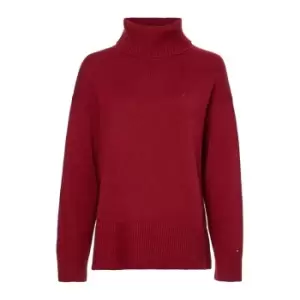 Image of Tommy Hilfiger Wool Blend Roll-Nk Sweater - Red