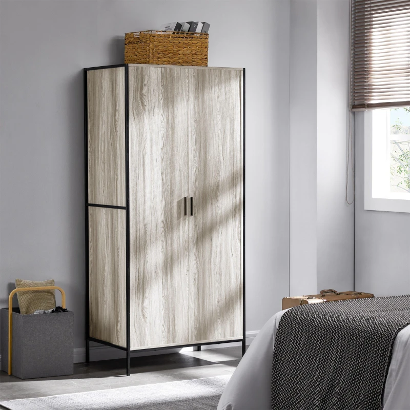 Image of Lassic Vida Designs Brooklyn 2 Door Wardrobe Grey unisex 2 Door