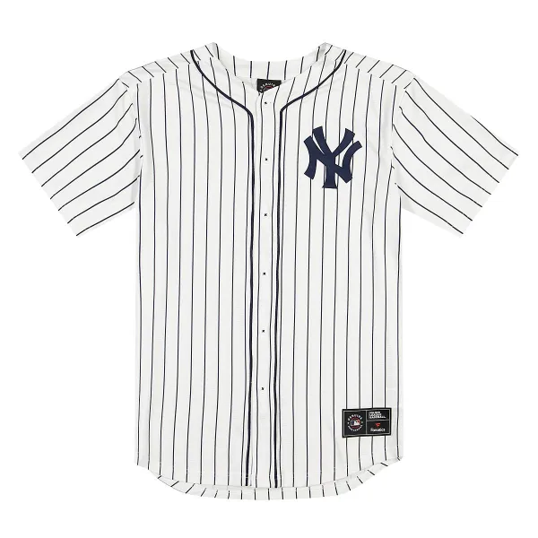 Image of Fanatics MLB Foundation New York Yankees Baseball Jersey, White/athletic Navy