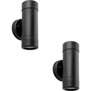 Image of Loops - 2 pack Up & Down Twin Outdoor Downlight - Dimmable 2 x 7W GU10 LED - Black