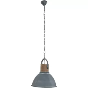 Image of Sienna Emile Dome Pendant Ceiling Lights Grey, Wood Blank