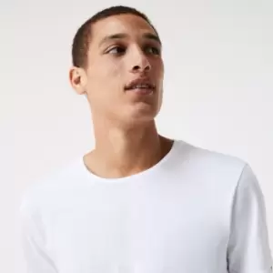 Image of Lacoste Mens Crew Neck Cotton T-Shirt 3 Pack Size 4 - M White