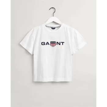 Image of Gant Junior Girls Retro Shield T-Shirt - White