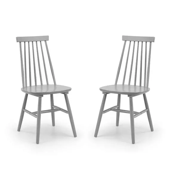 Image of Julian Bowen Set Of 2 Alassio Spindle Back Dining Chairs - Grey ALA033