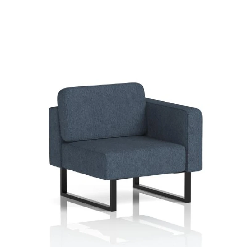 Image of Brixworth Modular Seating Left Unit with Black in Rivet Fabric - Crucible