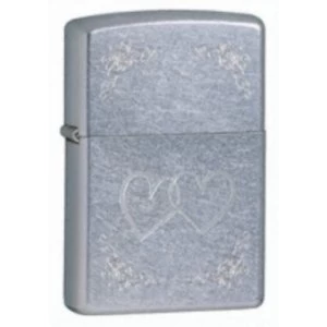 Image of Zippo Heart To Heart Street Chrome Windproof Lighter