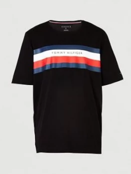 Image of Tommy Hilfiger Stripe T-s, Black, Size 4XL, Men