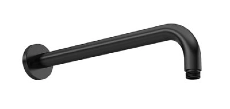 Image of Balterley Round Wall Mount Shower Arm - 345mm - Matt Black