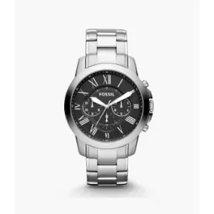 Image of Fossil Mens Grant Chronograph Stainless Steel Watch - Silver