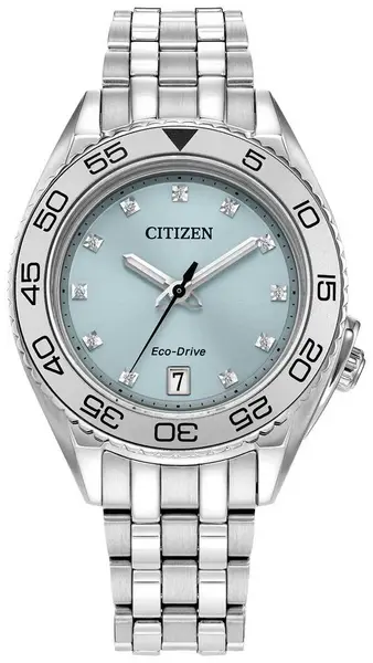 Image of Citizen FE6161-54L Womens Diamond Eco-Drive Blue Dial Watch