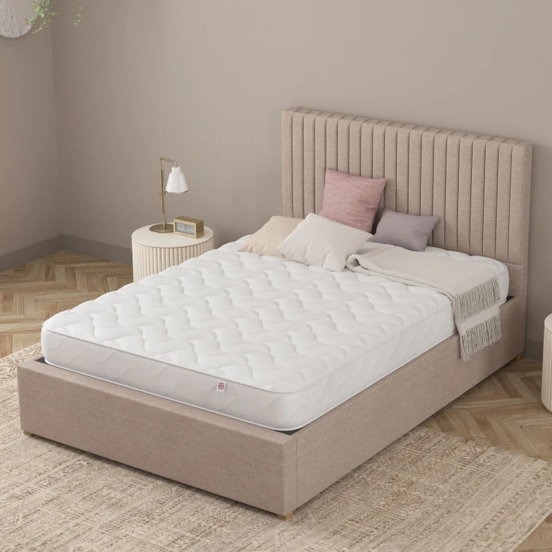 Image of Catherine Lansfield Catherine Lansfield Bonnell Luxe Memory Foam Hybrid Mattress in White Size: Small Single White Small Single Unisex 5057632303530