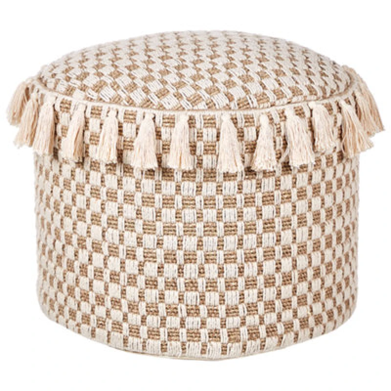 Image of Beliani Pouffe Pirak Cotton Light Beige