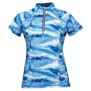 Image of Weatherbeeta Womens/Ladies Ruby Marble Short-Sleeved Top (M) (Blue)