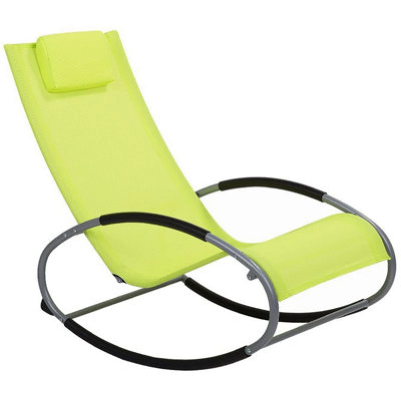 Image of Beliani Rocking Sun Lounger Campo Metal Lime Green