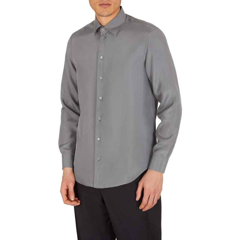 Image of EMPORIO ARMANI Long Sleeve Shirt - Grey Grey S