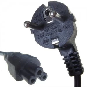 Image of Connekt Gear Black European Schuko Plug Top to IEC C5 Cloverleaf Kettle TV Power Cord Cable - 2 Meter