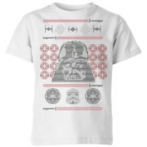 Image of Star Wars Darth Vader Face Knit Kids Christmas T-Shirt - White - 3-4 Years