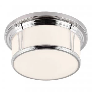 Image of 3 Light Large Flush Mount Ceiling Light Polished Chrome, E27