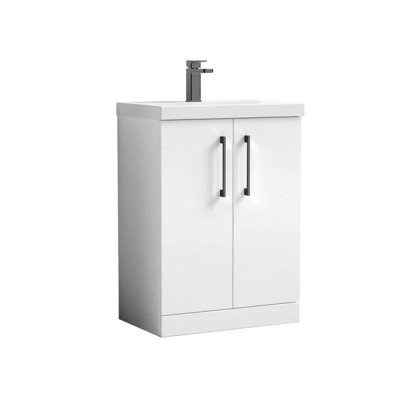 Image of Balterley Bathroom 2 Soft Close Door & Mid-Edge Vanity Unit Basin, White, 600mm in White White Unisex